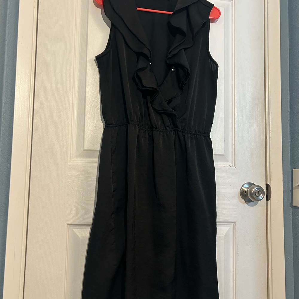 Old Navy Black Midi Dress with Ruffle Detail